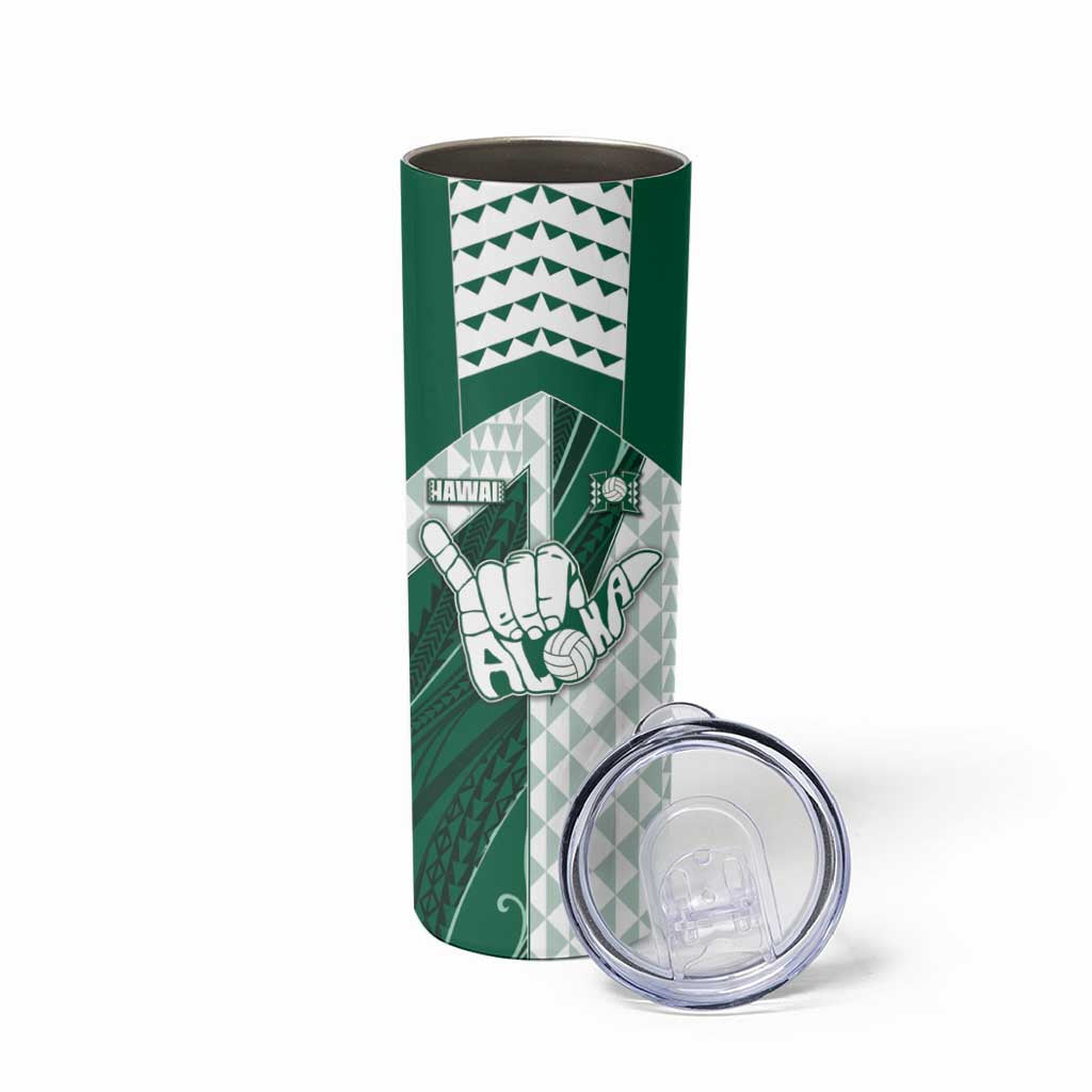 Custom Hawaii Volleyball Skinny Tumbler Shaka Aloha Hand DT05 - Polynesian Pride
