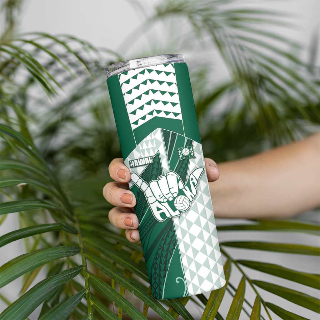 Custom Hawaii Volleyball Skinny Tumbler Shaka Aloha Hand DT05 - Polynesian Pride