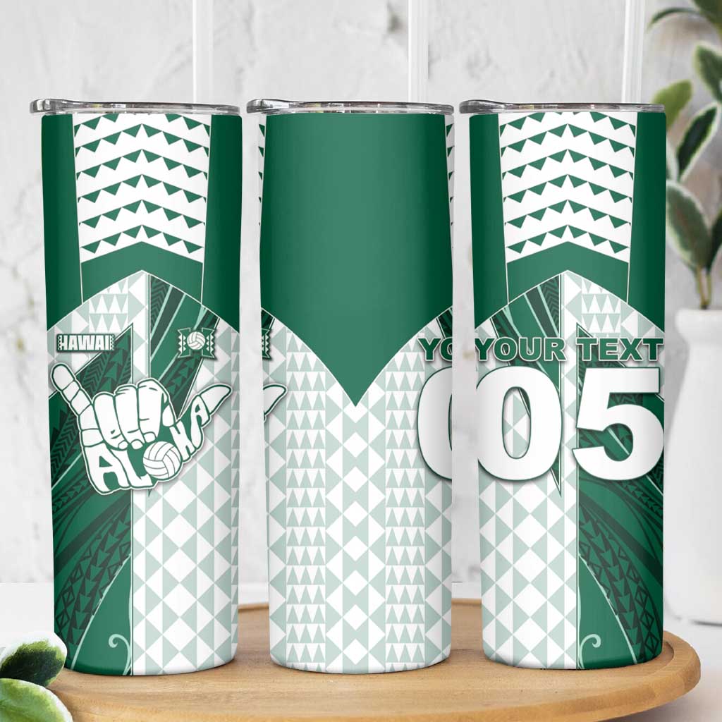 Custom Hawaii Volleyball Skinny Tumbler Shaka Aloha Hand DT05 - Polynesian Pride