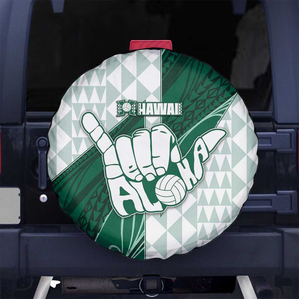 Hawaii Volleyball Spare Tire Cover Shaka Aloha Hand DT05 No hole Green - Polynesian Pride