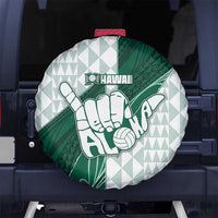 Hawaii Volleyball Spare Tire Cover Shaka Aloha Hand DT05 No hole Green - Polynesian Pride