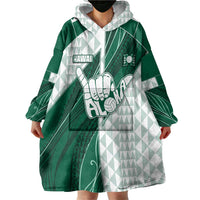Custom Hawaii Volleyball Wearable Blanket Hoodie Shaka Aloha Hand DT05 - Polynesian Pride