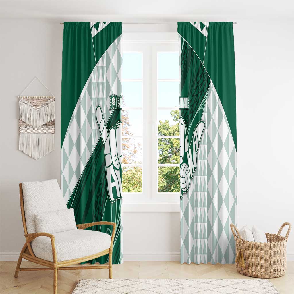 Hawaii Volleyball Window Curtain Shaka Aloha Hand DT05 - Polynesian Pride