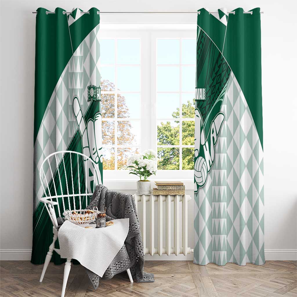 Hawaii Volleyball Window Curtain Shaka Aloha Hand DT05 - Polynesian Pride