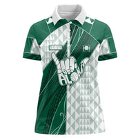 Custom Hawaii Volleyball Women Polo Shirt Shaka Aloha Hand DT05 Female Green - Polynesian Pride