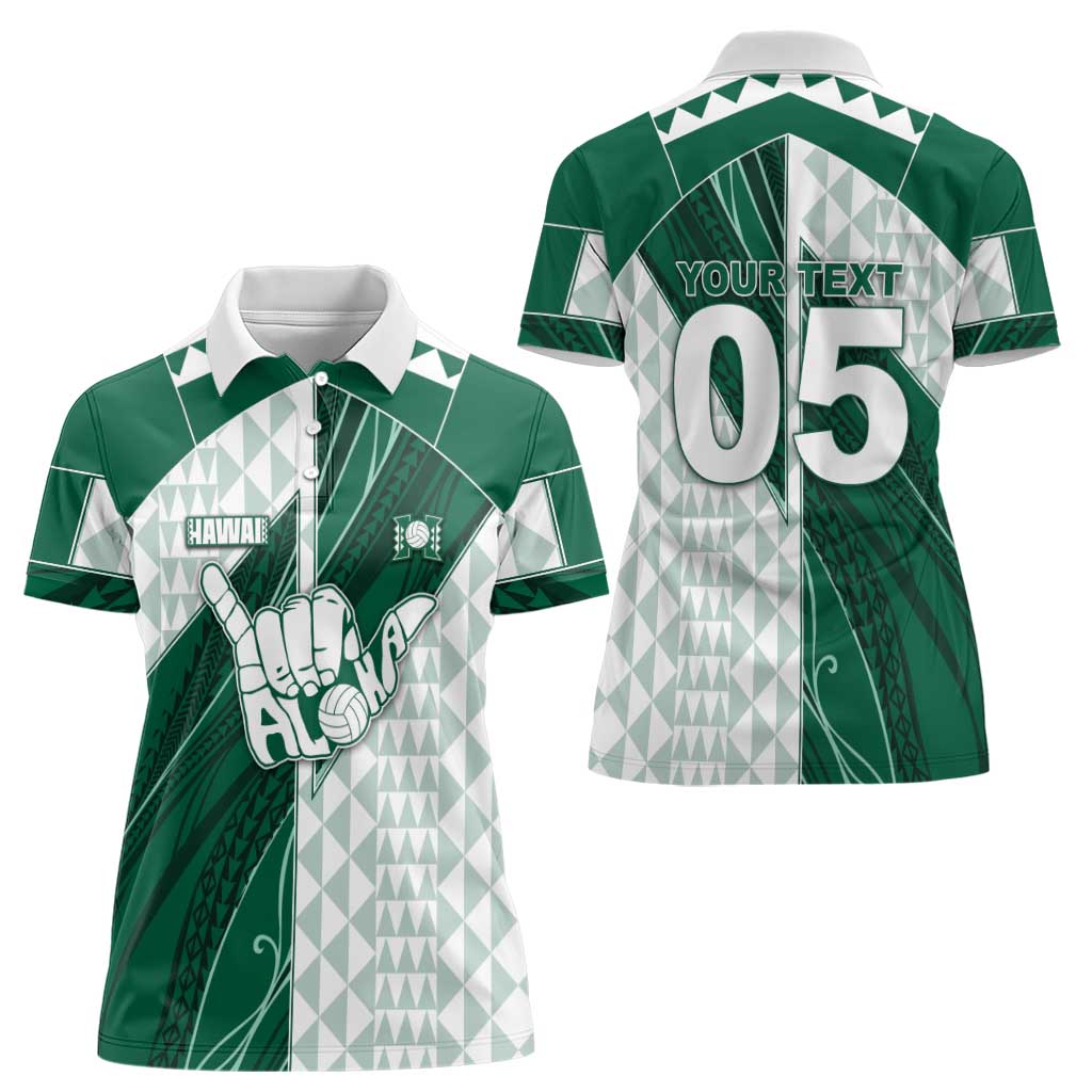 Custom Hawaii Volleyball Women Polo Shirt Shaka Aloha Hand DT05 - Polynesian Pride