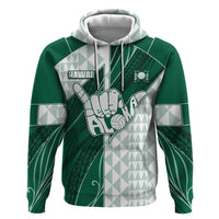 Custom Hawaii Volleyball Zip Hoodie Shaka Aloha Hand DT05 Pullover Hoodie Green - Polynesian Pride