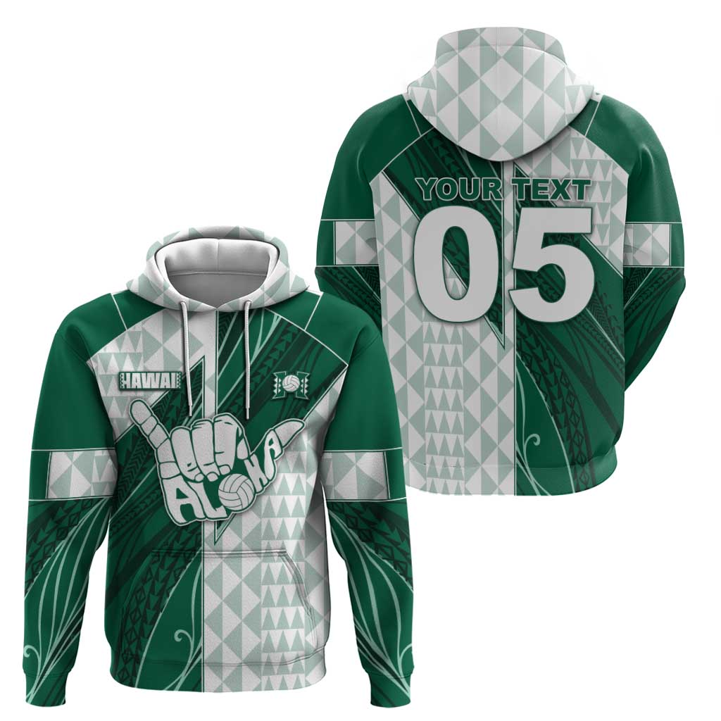 Custom Hawaii Volleyball Zip Hoodie Shaka Aloha Hand DT05 - Polynesian Pride
