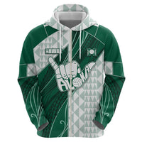 Custom Hawaii Volleyball Zip Hoodie Shaka Aloha Hand DT05 - Polynesian Pride