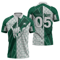 Custom Hawaii Volleyball Zipper Polo Shirt Shaka Aloha Hand DT05 - Polynesian Pride
