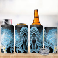 Piko Hawaiian 4 in 1 Can Cooler Tumbler Blue Galaxy Spiral Plumeria Tribal Patterns DT05 - Polynesian Pride