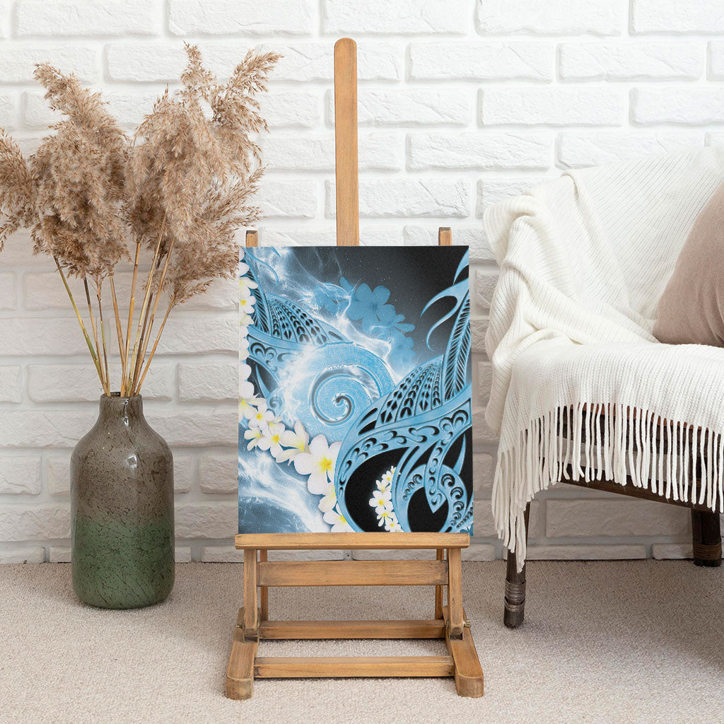 Piko Hawaiian Canvas Wall Art Blue Galaxy Spiral Plumeria Tribal Patterns DT05 - Polynesian Pride