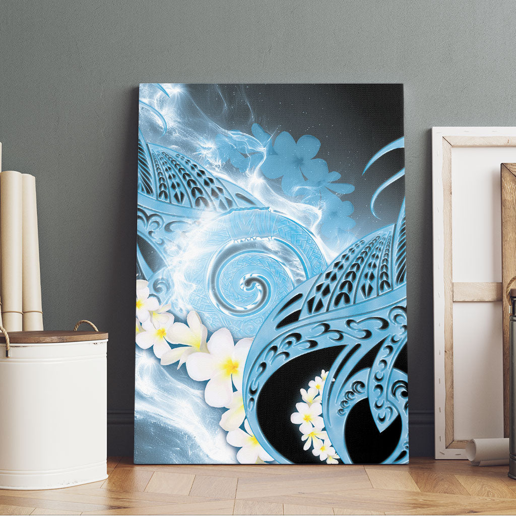 Piko Hawaiian Canvas Wall Art Blue Galaxy Spiral Plumeria Tribal Patterns DT05 - Polynesian Pride