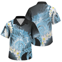 Piko Hawaiian Family Matching Long Sleeve Bodycon Dress and Hawaiian Shirt Blue Galaxy Spiral Plumeria Tribal Patterns DT05 Son's Shirt Blue - Polynesian Pride