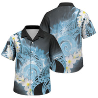 Piko Hawaiian Family Matching Off Shoulder Maxi Dress and Hawaiian Shirt Blue Galaxy Spiral Plumeria Tribal Patterns DT05 Son's Shirt Blue - Polynesian Pride