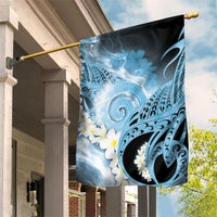 Piko Hawaiian Garden Flag Blue Galaxy Spiral Plumeria Tribal Patterns