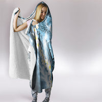 Piko Hawaiian Hooded Blanket Blue Galaxy Spiral Plumeria Tribal Patterns DT05 - Polynesian Pride