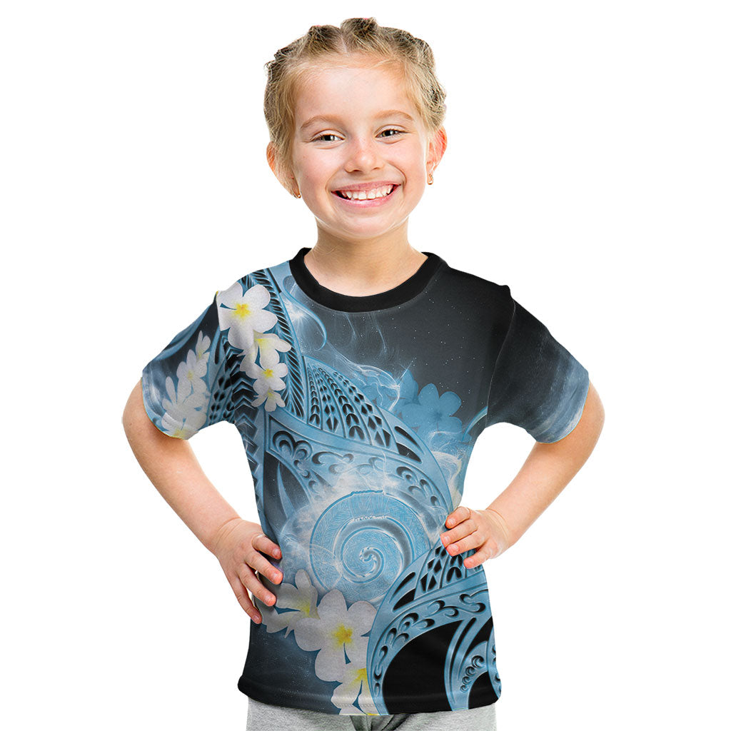 Piko Hawaiian Kid T Shirt Blue Galaxy Spiral Plumeria Tribal Patterns