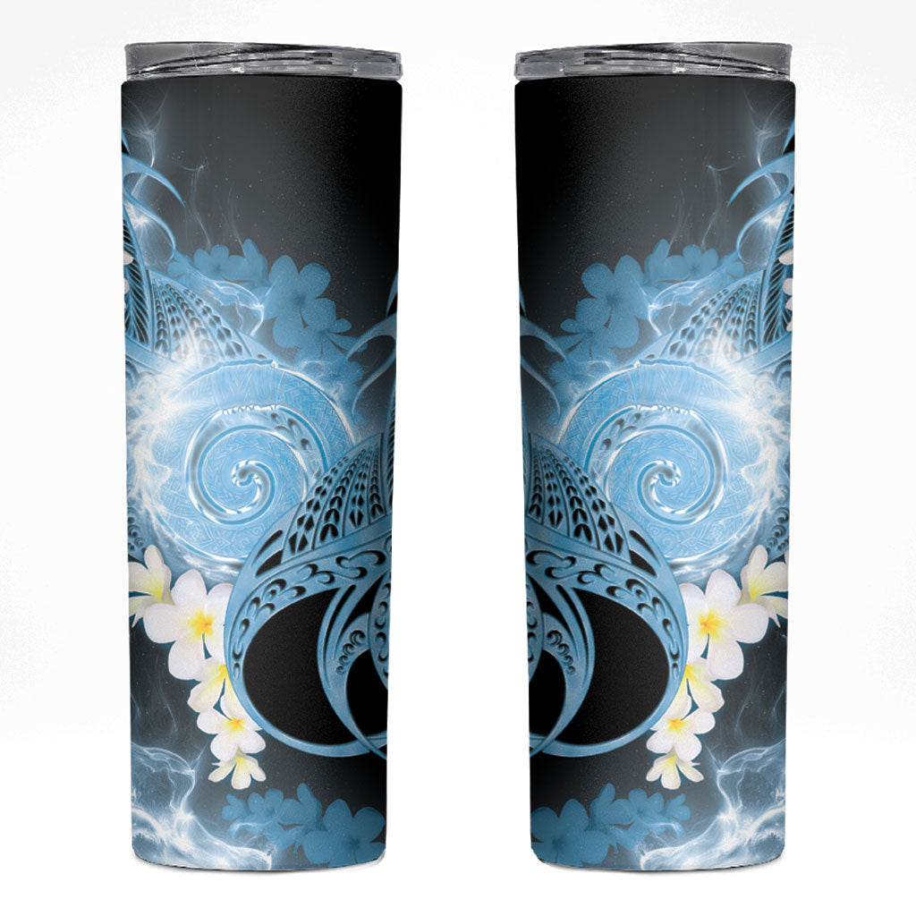 Piko Hawaiian Skinny Tumbler Blue Galaxy Spiral Plumeria Tribal Patterns DT05 Blue - Polynesian Pride