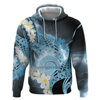 Piko Hawaiian Zip Hoodie Blue Galaxy Spiral Plumeria Tribal Patterns DT05 Pullover Hoodie Blue - Polynesian Pride