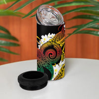Piko Hawaiian 4 in 1 Can Cooler Tumbler Gradient Spiral Plumeria Tribal Patterns