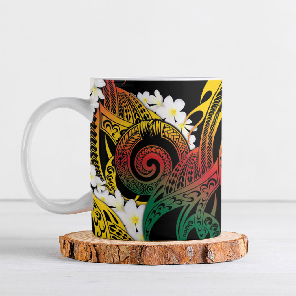 Piko Hawaiian Ceramic Mug Gradient Spiral Plumeria Tribal Patterns DT05 Multicolor - Polynesian Pride