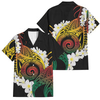 Piko Hawaiian Family Matching Off The Shoulder Long Sleeve Dress and Hawaiian Shirt Gradient Spiral Plumeria Tribal Patterns DT05 Dad's Shirt - Short Sleeve Multicolor - Polynesian Pride