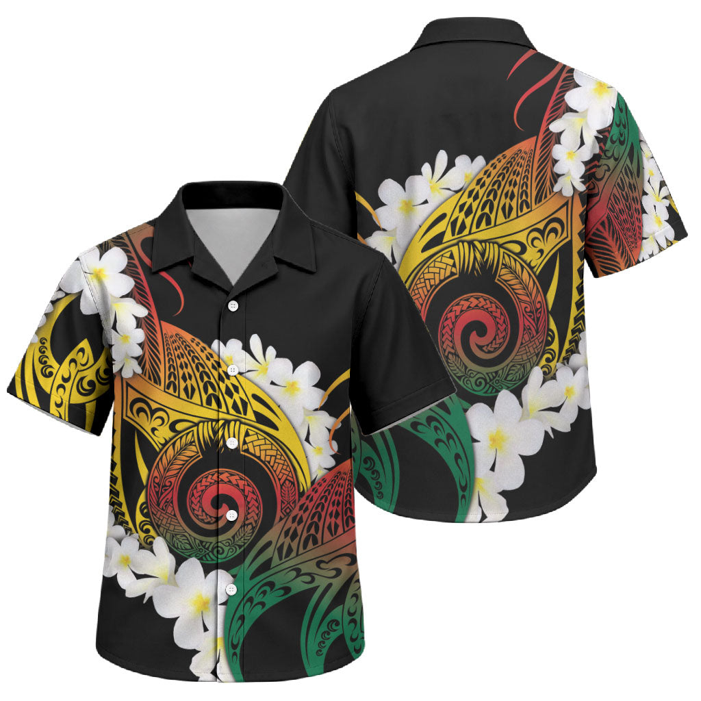 Piko Hawaiian Family Matching Summer Maxi Dress and Hawaiian Shirt Gradient Spiral Plumeria Tribal Patterns DT05 Son's Shirt Multicolor - Polynesian Pride