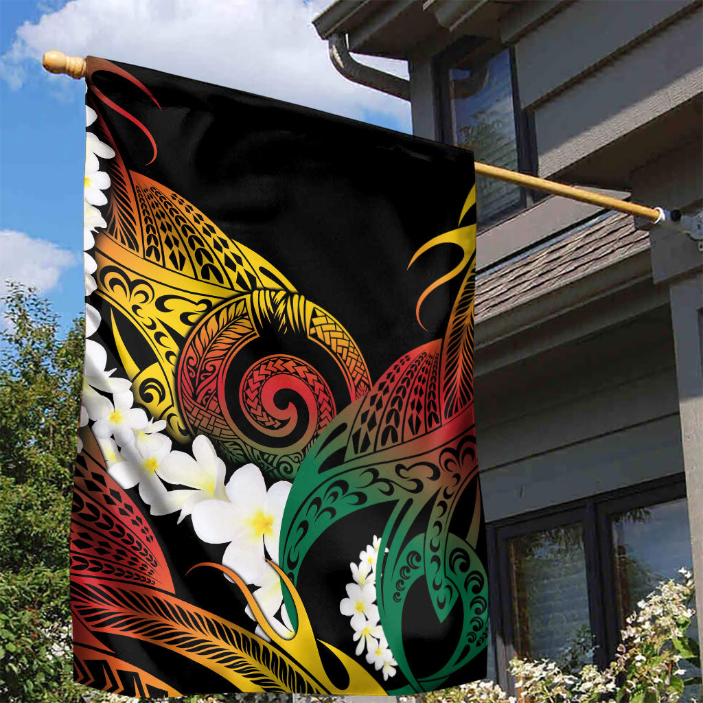 Piko Hawaiian Garden Flag Gradient Spiral Plumeria Tribal Patterns