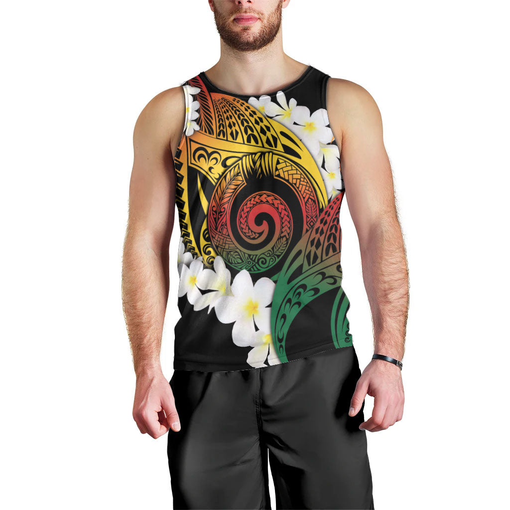 Piko Hawaiian Men Tank Top Gradient Spiral Plumeria Tribal Patterns