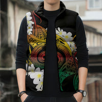 Piko Hawaiian Sleeveless Puffer Jacket Gradient Spiral Plumeria Tribal Patterns DT05 - Polynesian Pride