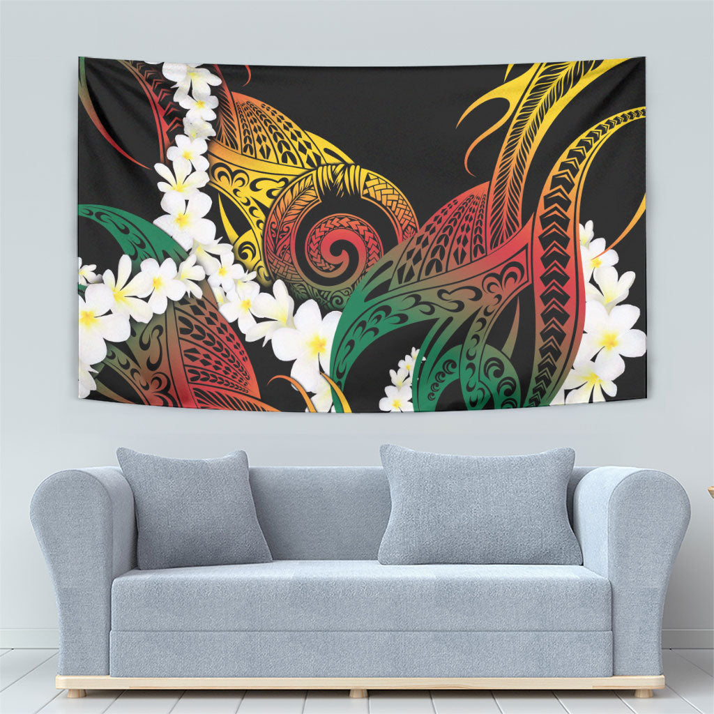 Piko Hawaiian Tapestry Gradient Spiral Plumeria Tribal Patterns DT05 - Polynesian Pride