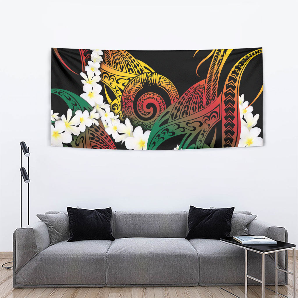 Piko Hawaiian Tapestry Gradient Spiral Plumeria Tribal Patterns DT05 - Polynesian Pride