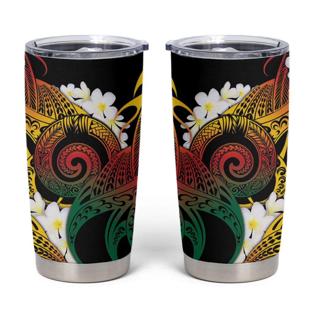 Piko Hawaiian Tumbler Cup Gradient Spiral Plumeria Tribal Patterns