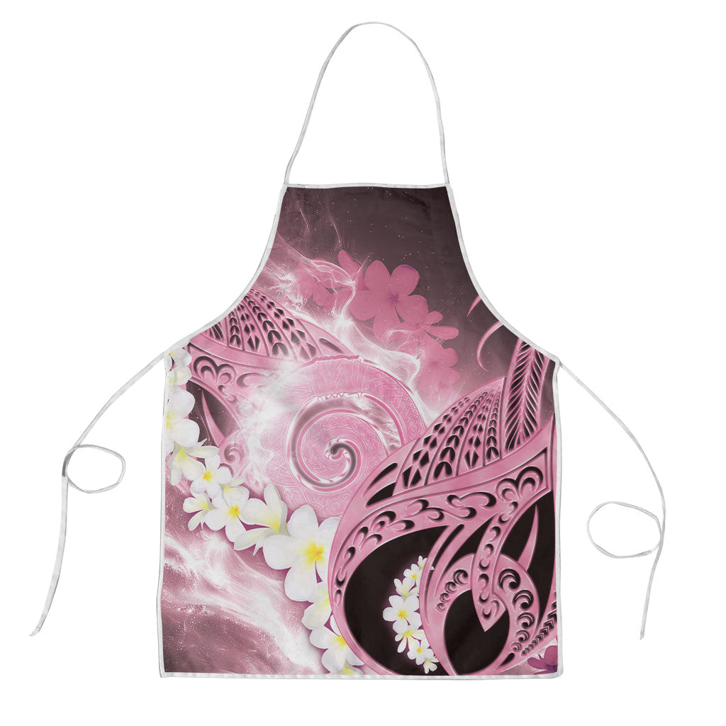 Piko Hawaiian Apron Pink Galaxy Spiral Plumeria Tribal Patterns