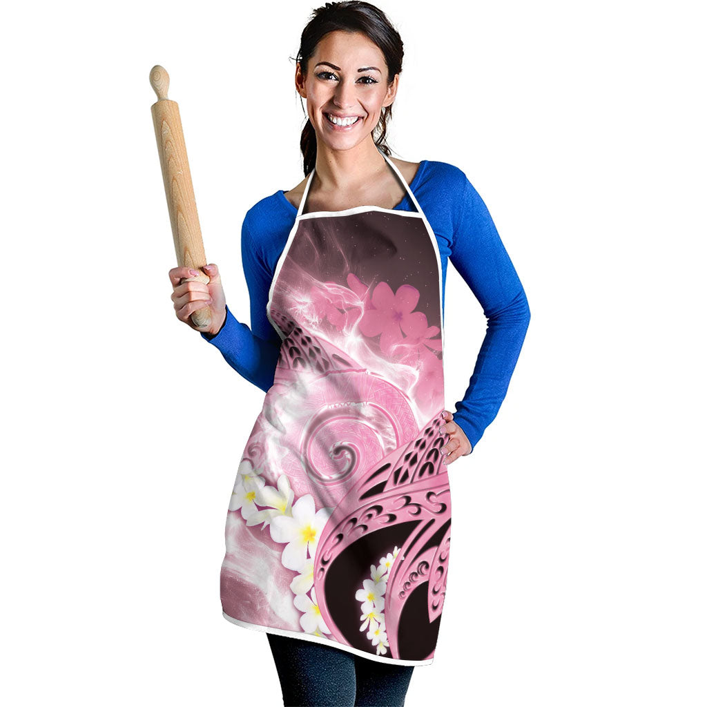 Piko Hawaiian Apron Pink Galaxy Spiral Plumeria Tribal Patterns