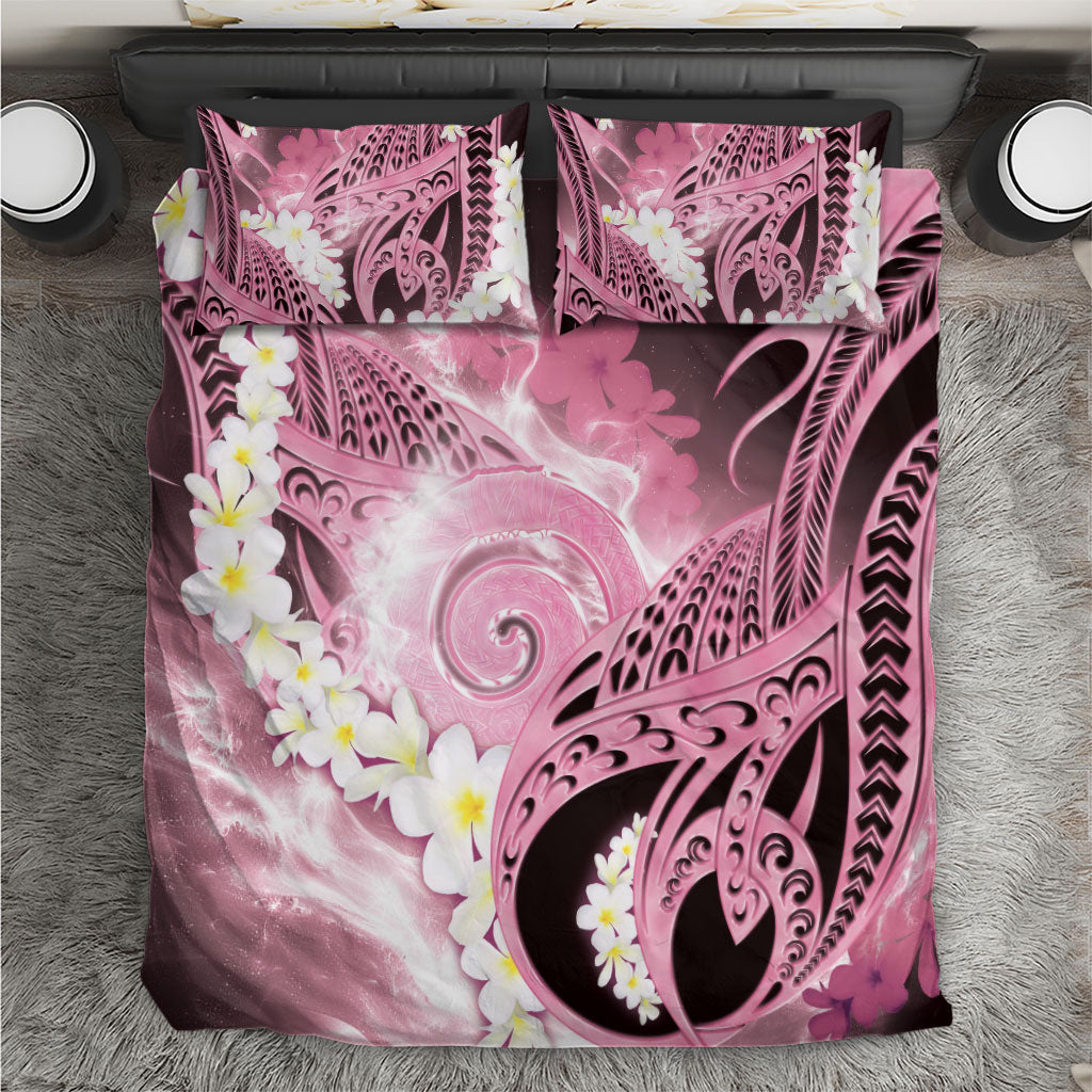 Piko Hawaiian Bedding Set Pink Galaxy Spiral Plumeria Tribal Patterns DT05 Pink - Polynesian Pride