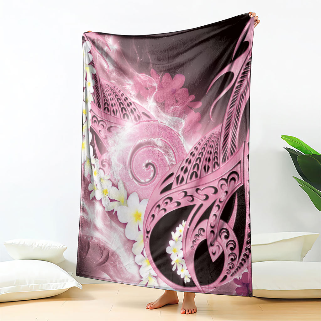 Piko Hawaiian Blanket Pink Galaxy Spiral Plumeria Tribal Patterns DT05 - Polynesian Pride