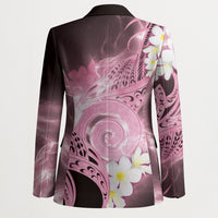 Piko Hawaiian Blazer Pink Galaxy Spiral Plumeria Tribal Patterns