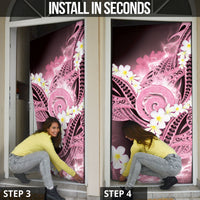 Piko Hawaiian Door Cover Pink Galaxy Spiral Plumeria Tribal Patterns