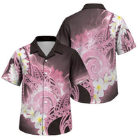 Piko Hawaiian Family Matching Short Sleeve Bodycon Dress and Hawaiian Shirt Pink Galaxy Spiral Plumeria Tribal Patterns DT05 Son's Shirt Pink - Polynesian Pride