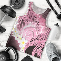Piko Hawaiian Men Tank Top Pink Galaxy Spiral Plumeria Tribal Patterns