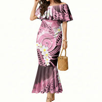 Piko Hawaiian Mermaid Dress Pink Galaxy Spiral Plumeria Tribal Patterns DT05 Women Pink - Polynesian Pride