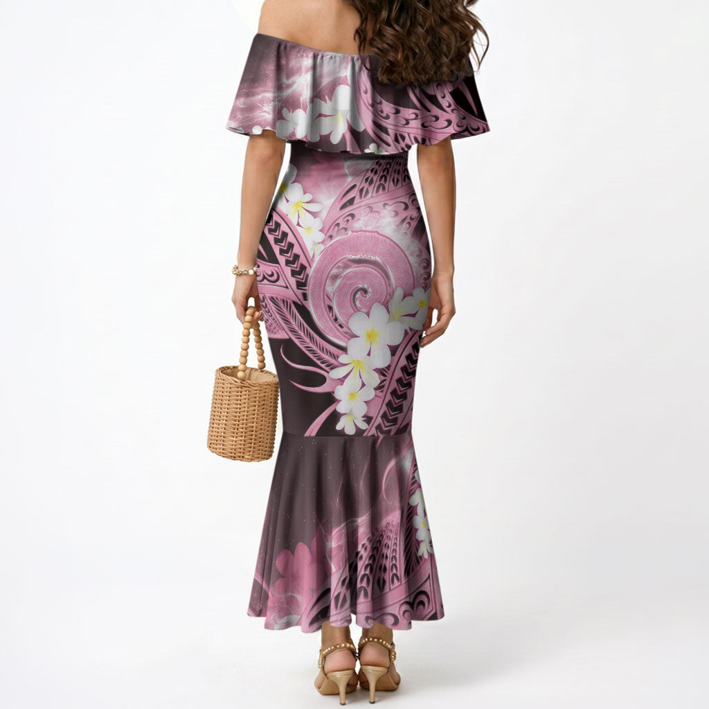 Piko Hawaiian Mermaid Dress Pink Galaxy Spiral Plumeria Tribal Patterns DT05 - Polynesian Pride