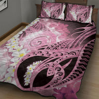 Piko Hawaiian Quilt Bed Set Pink Galaxy Spiral Plumeria Tribal Patterns