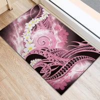Piko Hawaiian Rubber Doormat Pink Galaxy Spiral Plumeria Tribal Patterns