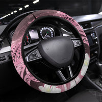 Piko Hawaiian Steering Wheel Cover Pink Galaxy Spiral Plumeria Tribal Patterns
