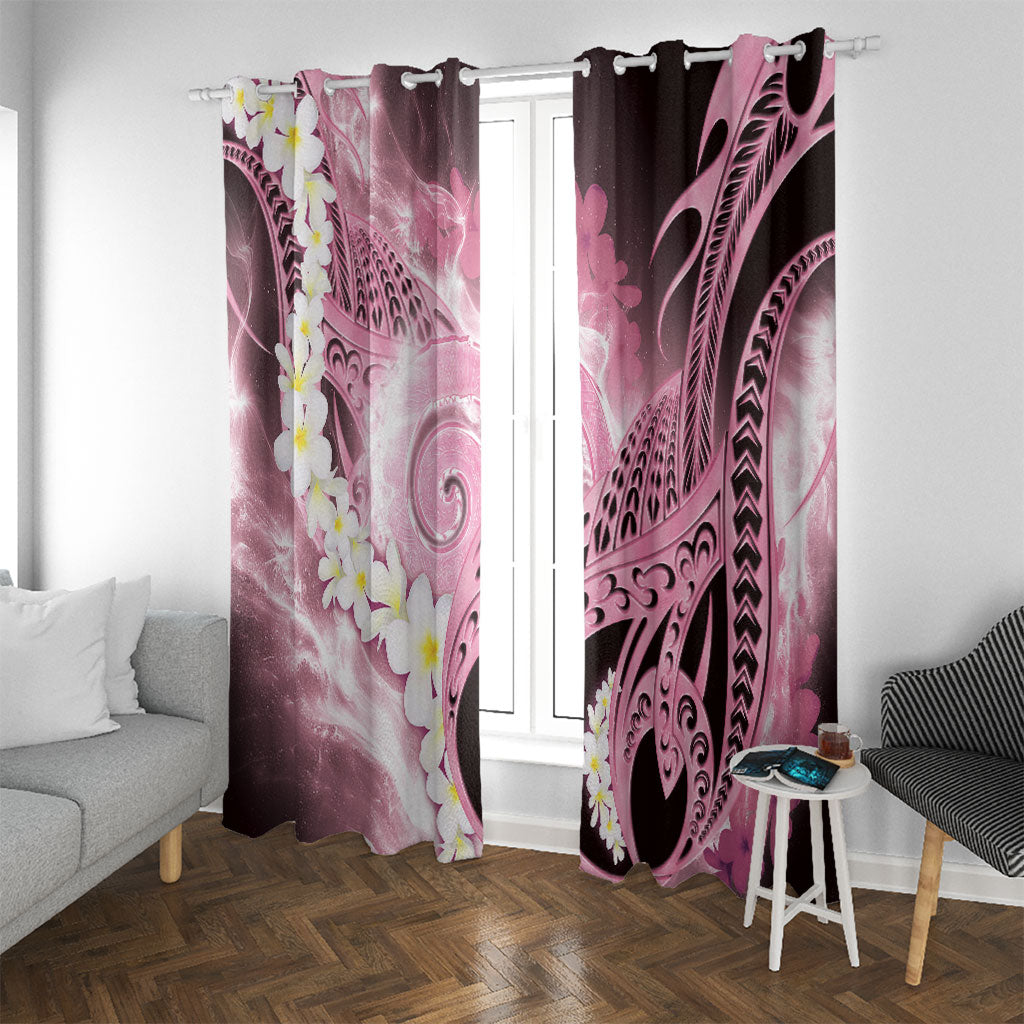 Piko Hawaiian Window Curtain Pink Galaxy Spiral Plumeria Tribal Patterns