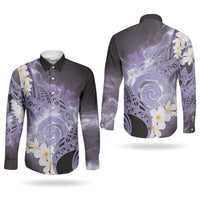 Piko Hawaiian Couples Matching Tank Maxi Dress and Long Sleeve Button Shirt Purple Galaxy Spiral Plumeria Tribal Patterns DT05 - Polynesian Pride