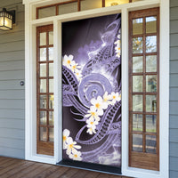 Piko Hawaiian Door Cover Purple Galaxy Spiral Plumeria Tribal Patterns